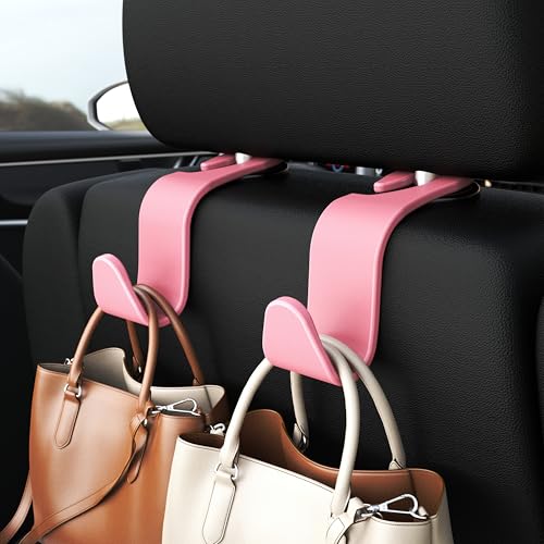 4-Pack Car Headrest Hooks Holds 55lbs Seat Storage Organizer for - Product Imagery