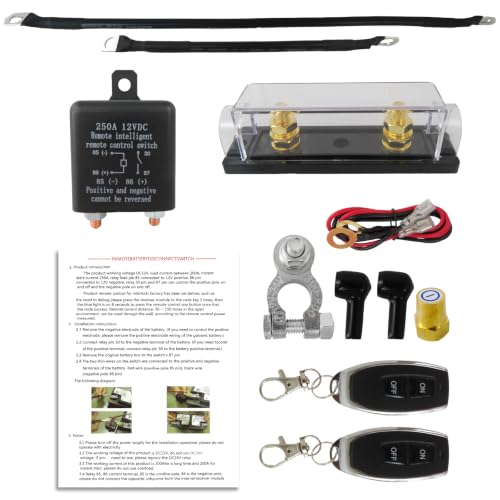 12V Remote Battery Cutoff Switch, 250A Rated 450A Surge Current - Product Imagery