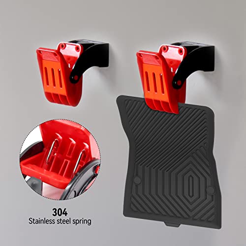 Car Wash Mat Clamps 4 Pack, Swivel Wall-Mounted Heavy-Duty Clips - Product Imagery