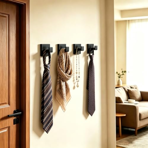 JOPOFI 2 Piece Towel Hook - Bathroom Robe Hook - Matte Black - Product Imagery