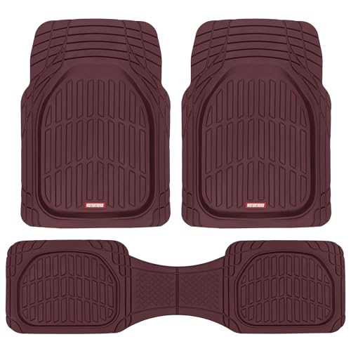 Motor Trend FlexTough Floor Mats for Cars, Burgundy Deep Dish - Product Imagery