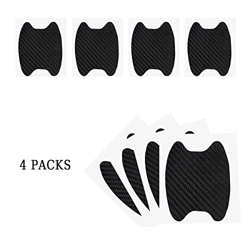 Blilo 4PCS Carbon Fiber Car Door Cup Protector Films, Black - Product Imagery