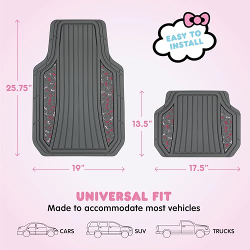Hello Kitty Car Mats 4pc Floor Mats for Cars Trucks SUVs Kawaii - Product Imagery