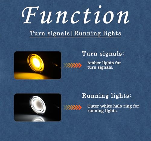 Motorcycle Front LED Turn Signals Universal Bullet Running - Product Imagery