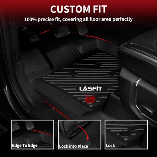 LASFIT Floor Mats for Ford F250/F350 2017-2026 Fits Crew - Product Imagery