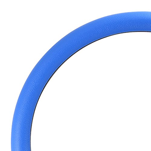 5-bolt Black Steering Wheel 14 Inch Aluminum with Sky Blue Vinyl - Product Imagery