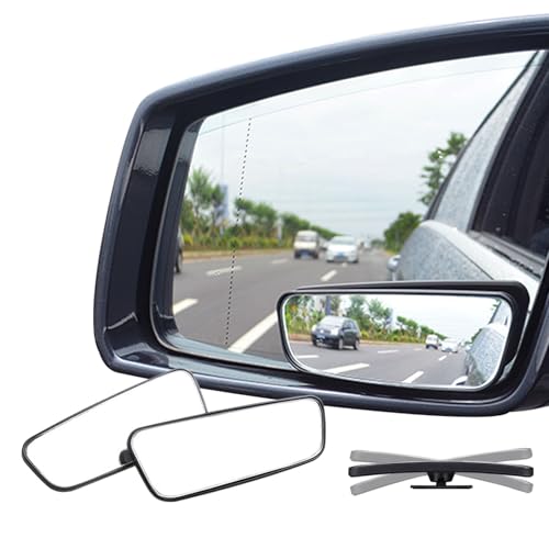 Ampper Rectangle Blind Spot Mirror, HD Glass ABS Housing Convex - Product Imagery