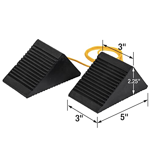 Buyers Products WC35225 Mini Rubber Wheel Chock Set, 5 x 3 x - Product Imagery