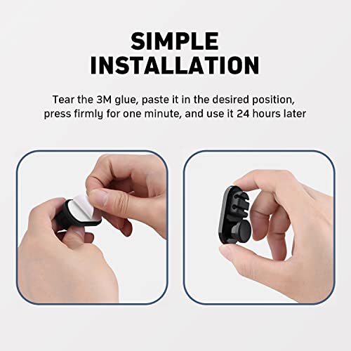 Car Dashboard Hook & Cable Organizer, Adhesive Cord Holder, - Product Imagery