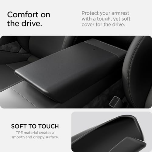 Spigen Armrest Cover for Tesla Model Y Juniper & YL & 3 Highland - Product Imagery