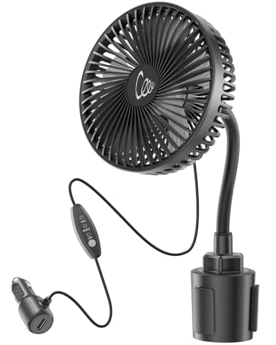 12V Car fan, Portable Vehicle Cooling Fan for Front Seat, 360° - Product Imagery