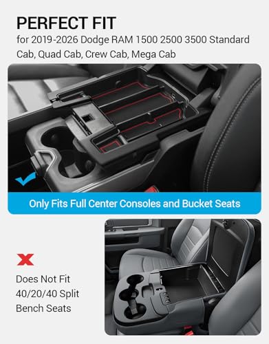 Motrobe Center Console Organizer for 2019-2026 Dodge RAM 1500 - Product Imagery