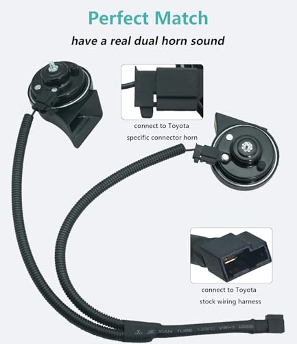 NEOGET 128dB Dual-Tone Horn Kit Compatible with Select Toyota - Product Imagery