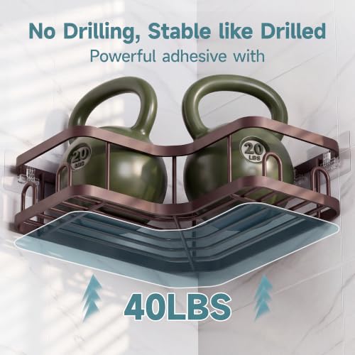 Veken Corner Shower Caddy 3-Pack, Advanced Rustproof - Product Imagery