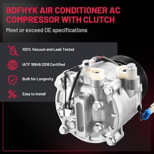 BDFHYK 98495 AC Compressor with Clutch Compatible with Buick - Product Imagery
