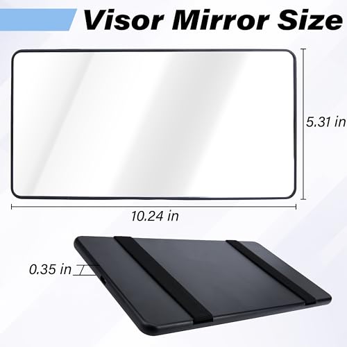 Car Sun Visor Mirror, Cosmetic Makeup Mirrors with Straps - Product Imagery