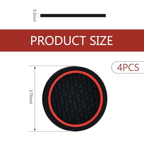 4PCS Car Cup Coasters, 2.75 Inch Cup Holder Coaster, Non-Slip - Product Imagery
