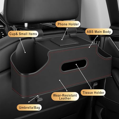 Backseat Car Organizer with Cup Holder, Car Seat Back Organizer, - Product Imagery