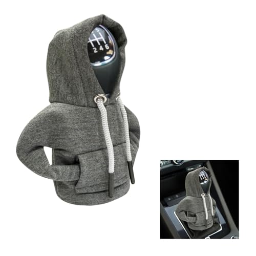 JOYCOURT Car Gear Shift Hoodie Auto Shifter Knob Cover, Gray - Product Imagery