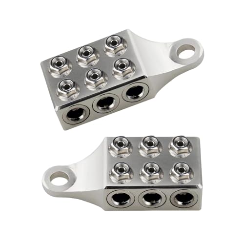 12-Way Battery Terminal Connectors M10 4/0-8 AWG Top Post Pair RV - Product Imagery