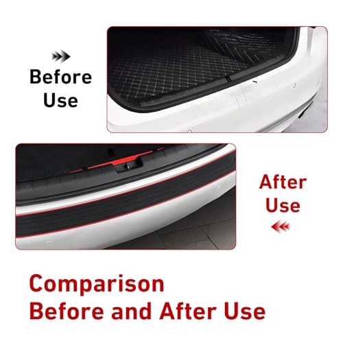 Car Rear Bumper Protector, 41 x 3.5 Inch Rubber Anti-Scratch - Product Imagery