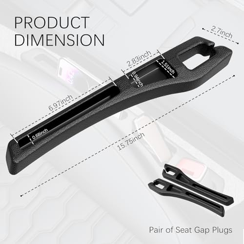 2PCS Car Seat Gap Filler Organizer,2 in 1 Car Gap Filler (Black) - Product Imagery