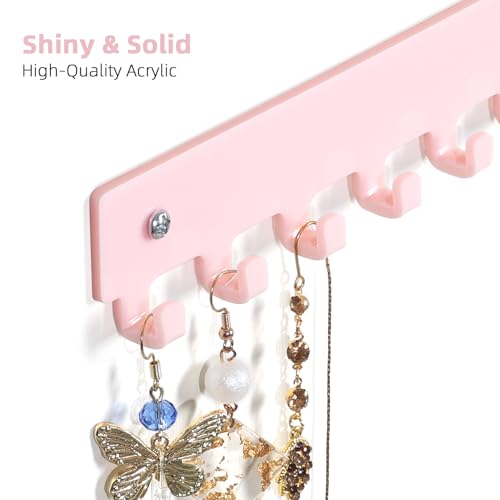 Acrylic Necklace Holder 2 Pack Wall Mounted Necklace Organizer - Product Imagery