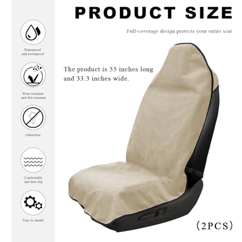 DXNQ 2PCS Car Towel Seat Cover, Waterproof Sweating Non-Slip - Product Imagery