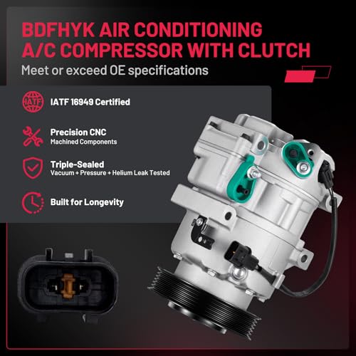 BDFHYK 198376 Air Conditioning AC Compressor with Clutch - Product Imagery