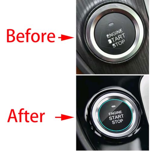 beler 2Pcs Car Interior Clear Transparent TPU Engine Ignition - Product Imagery