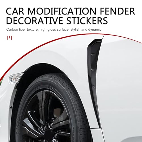 2PCS Car Fender Side Vents, ABS Air Wing Vent Trim Sticker, - Product Imagery
