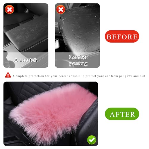 Wevdn Car Center Console Cover Pad, Fluffy Middle Console Pad - Product Imagery