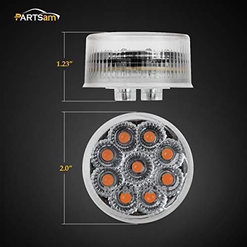 Partsam 12Pcs 2inch Round 9LED Side Marker Clearance Lights with - Product Imagery