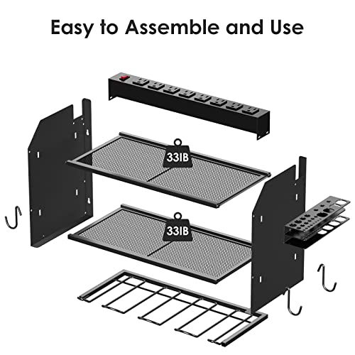 CCCEI Wall Mount Modular Tool Charging Organizer, Black, 1 Pack, - Product Imagery