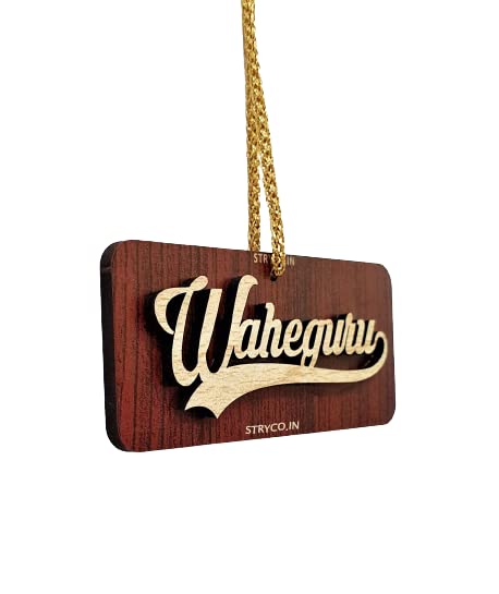 Thick 3D SATNAM WAHEGURU Sikh CAR Rear View Mirror Hanging | - Product Imagery