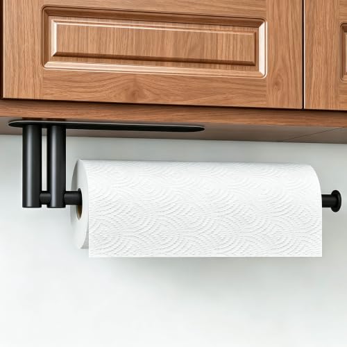STWWO Paper Towel Holder Under Cabinet, Adhesive or Wall - Product Imagery