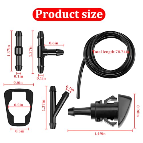 11PCS Car Windshield Washer Nozzle Kit, Windshield Wiper Spray - Product Imagery