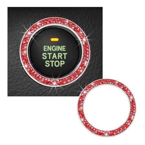 Kewucn Bling Crystal Double Rhinestone Car Engine Start - Product Imagery