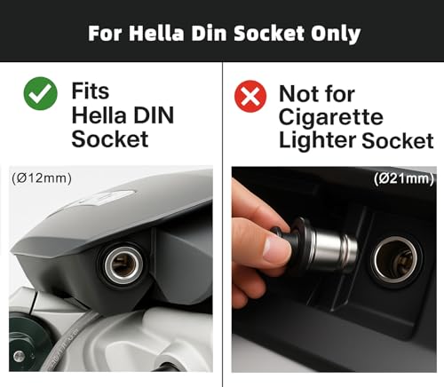Cliff Top Hella DIN Motorcycle Cigarette Lighter Adapter 12V/24V - Product Imagery