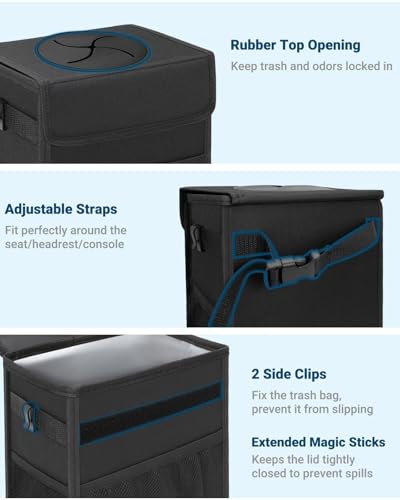 Capolo Car Trash Can with Lid, Leakproof Car Garbage Can Car - Product Imagery