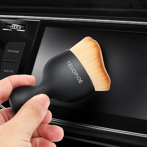 Car Detailing Brush for Interior Dusting and Air Vents, Brown - Product Imagery