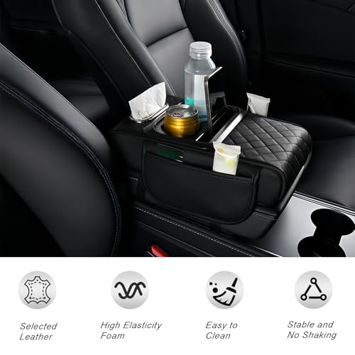 Upgraded 5 in 1 Car Center Console Cover, Leather Car Armrest - Product Imagery