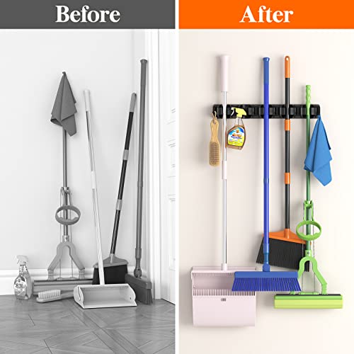 Lifewit Mop and Broom Holder Organizer Wall Hanging Mount, - Product Imagery