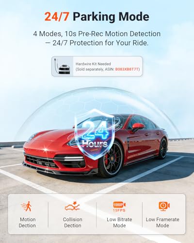 Vantrue N4S 2.7K 3 Channel Dash Cam, Triple STARVIS 2 Night - Product Imagery