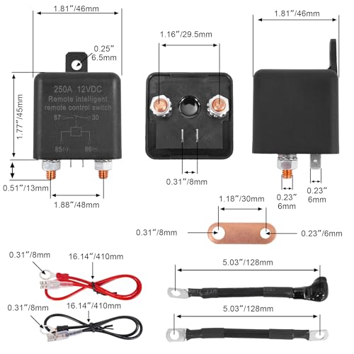 Top Post Remote Battery Disconnect Switch 12v, 250A Kill Switch - Product Imagery