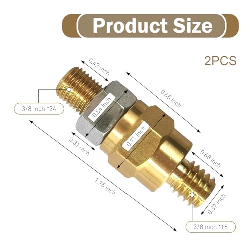2 PCS Side Post Battery Terminal, 3/8 "-16 & 3/8 "-24 Copper - Product Imagery