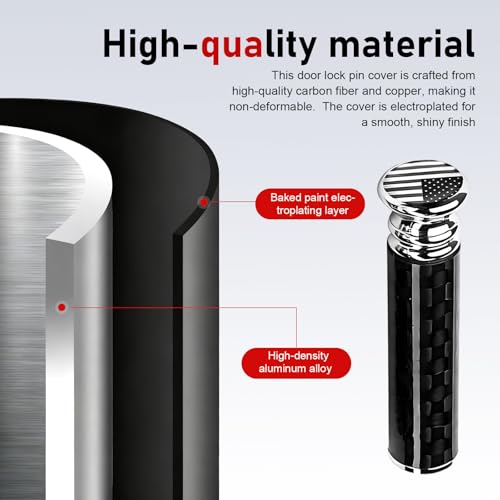 WZP 4PCS Car Door Lock Knobs, Carbon Fiber Door Lock Bolt Pin - Product Imagery