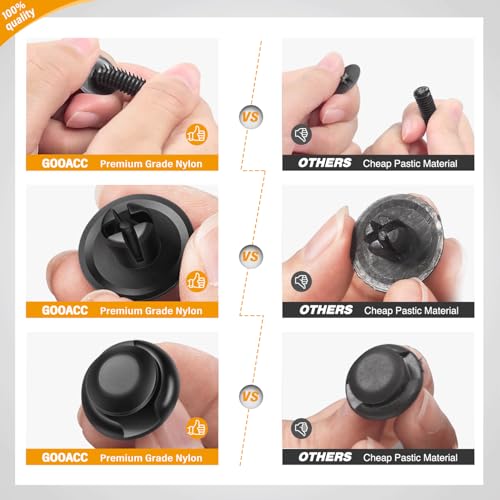 GOOACC 240PCS Bumper Retainer Clips Car Plastic Rivets Fasteners - Product Imagery