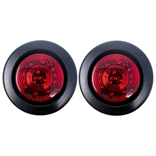 All Star Truck Parts 2X 2.5 Red 12 Led Round Side Marker - Product Imagery