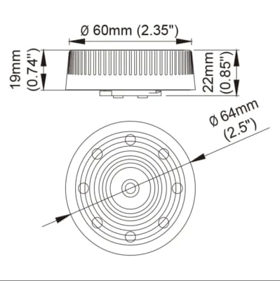 All Star Truck Parts 2X 2.5 Red 12 Led Round Side Marker - Product Imagery